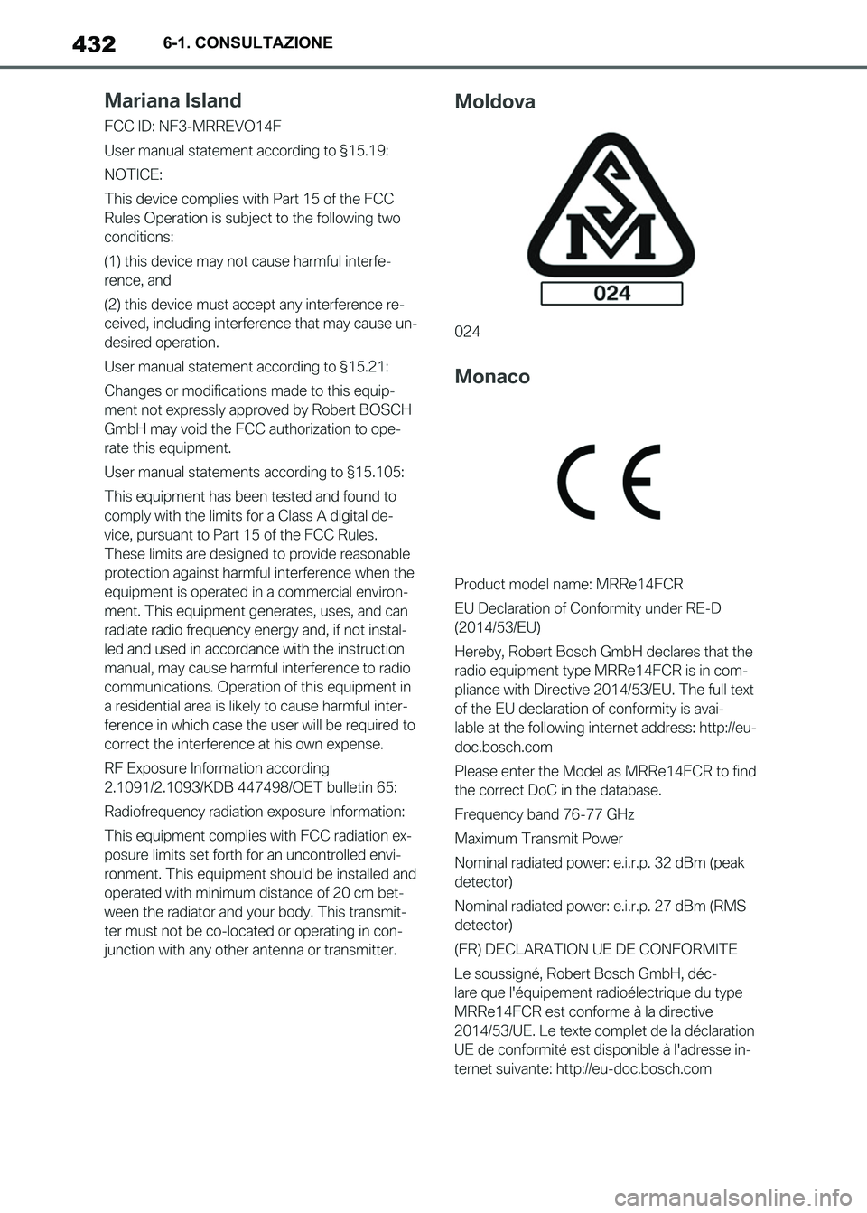 TOYOTA SUPRA 2023  Manuale duso (in Italian) 4326-1. CONSULTAZIONE
Supra_OM_Italian_OM9A435L_1_2211.book  432 ページ  ２０２２年８月３０日　火曜日　午後２時３２分 