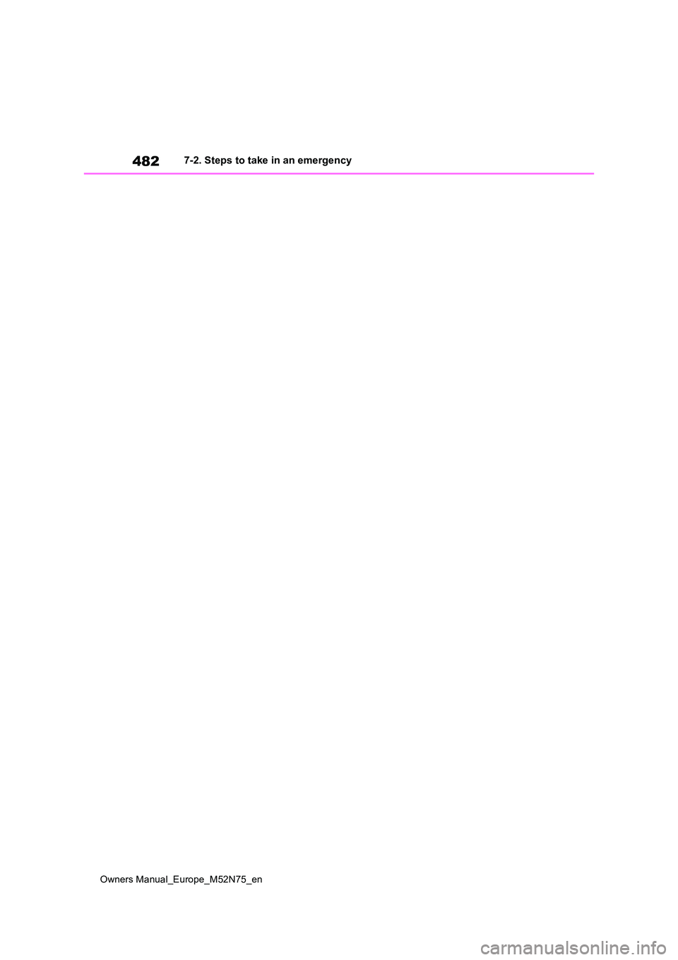 TOYOTA YARIS CROSS 2023 Owners Manual 482
Owners Manual_Europe_M52N75_en
7-2. Steps to take in an emergency TOYOTA YARIS CROSS 2023 Owners Manual 482
Owners Manual_Europe_M52N75_en
7-2. Steps to take in an emergency