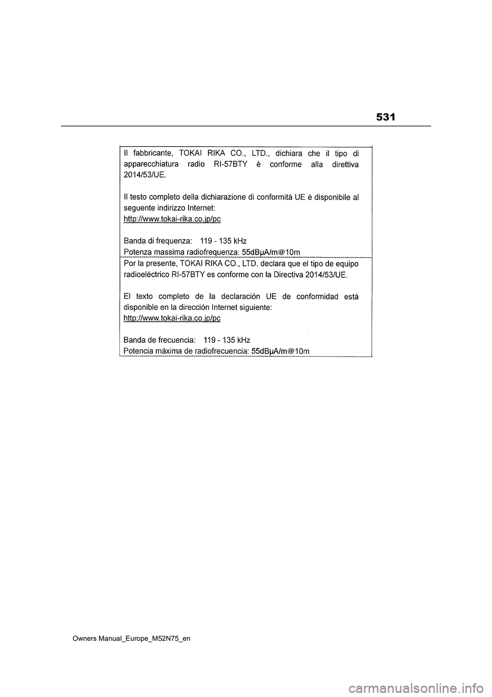 TOYOTA YARIS CROSS 2023 Owners Manual 531
Owners Manual_Europe_M52N75_en TOYOTA YARIS CROSS 2023 Owners Manual 531
Owners Manual_Europe_M52N75_en