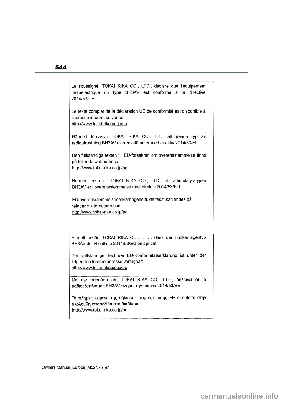 TOYOTA YARIS CROSS 2023 Owners Manual 544
Owners Manual_Europe_M52N75_en TOYOTA YARIS CROSS 2023 Owners Manual 544
Owners Manual_Europe_M52N75_en