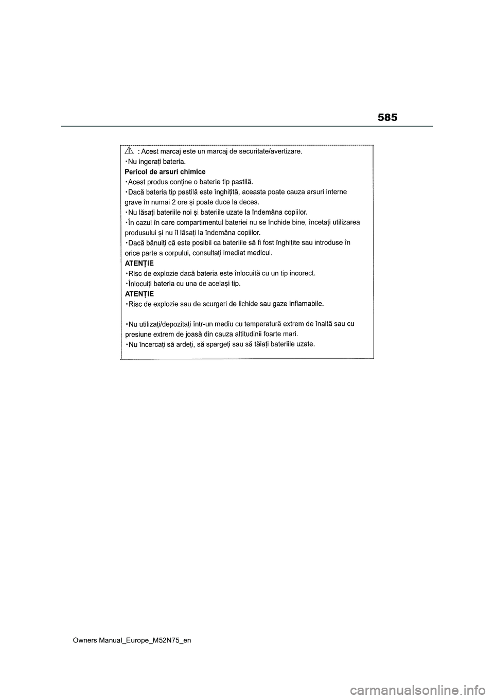 TOYOTA YARIS CROSS 2023 Owners Manual 585
Owners Manual_Europe_M52N75_en TOYOTA YARIS CROSS 2023 Owners Manual 585
Owners Manual_Europe_M52N75_en