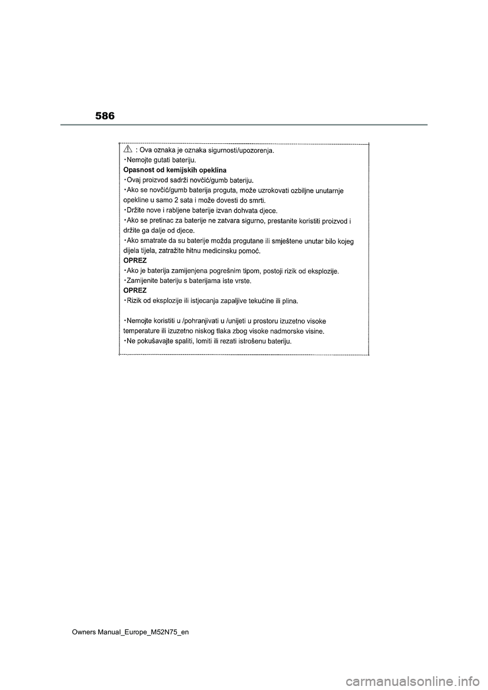 TOYOTA YARIS CROSS 2023 Owners Manual 586
Owners Manual_Europe_M52N75_en TOYOTA YARIS CROSS 2023 Owners Manual 586
Owners Manual_Europe_M52N75_en