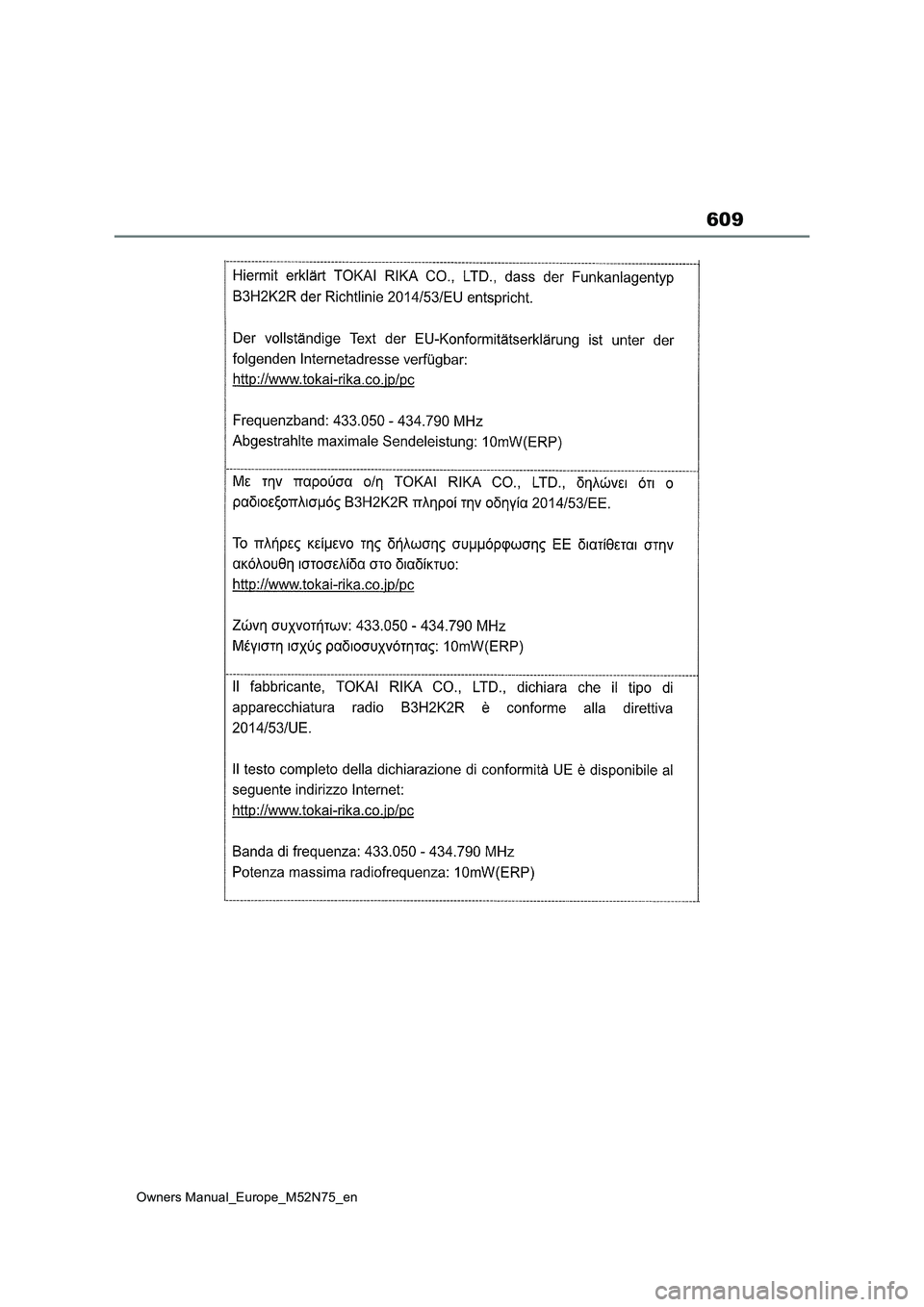TOYOTA YARIS CROSS 2023 Owners Manual 609
Owners Manual_Europe_M52N75_en TOYOTA YARIS CROSS 2023 Owners Manual 609
Owners Manual_Europe_M52N75_en