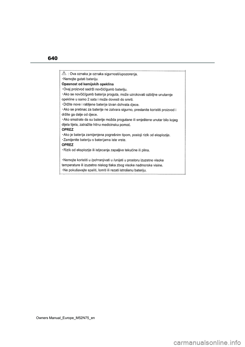 TOYOTA YARIS CROSS 2023 Owners Manual 640
Owners Manual_Europe_M52N75_en TOYOTA YARIS CROSS 2023 Owners Manual 640
Owners Manual_Europe_M52N75_en