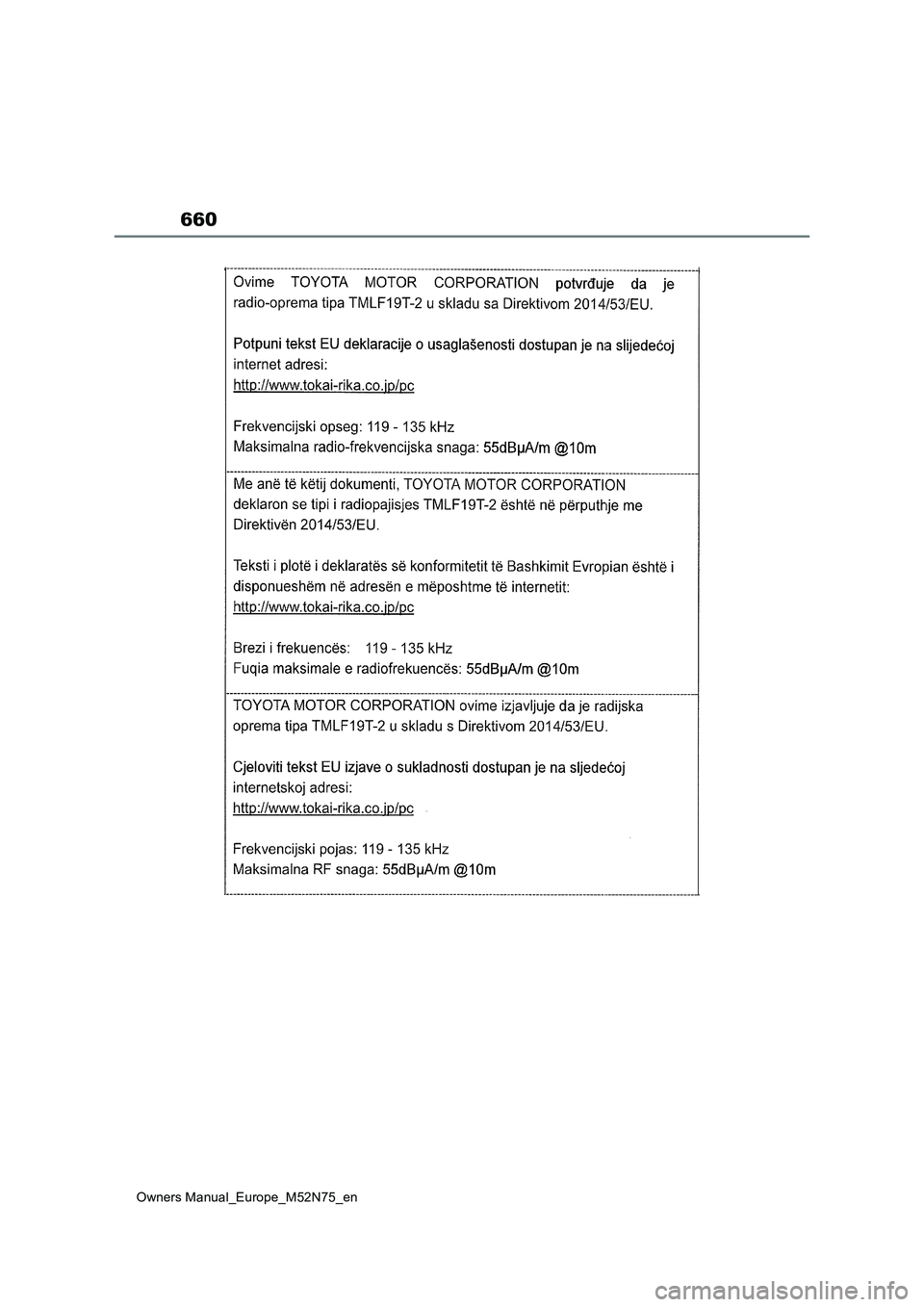TOYOTA YARIS CROSS 2023 Owners Manual 660
Owners Manual_Europe_M52N75_en TOYOTA YARIS CROSS 2023 Owners Manual 660
Owners Manual_Europe_M52N75_en