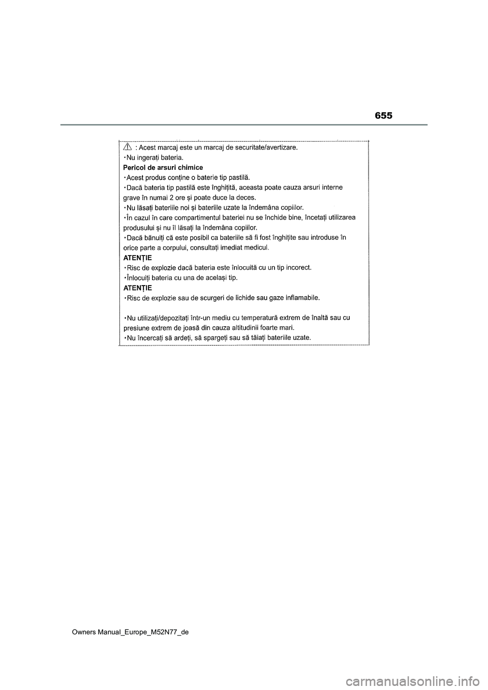 TOYOTA YARIS CROSS 2023 Betriebsanleitungen (in German) 655
Owners Manual_Europe_M52N77_de TOYOTA YARIS CROSS 2023 Betriebsanleitungen (in German) 655
Owners Manual_Europe_M52N77_de
