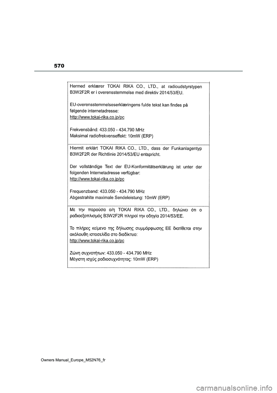 TOYOTA YARIS CROSS 2023 Manuel du propriétaire (in French) 570
Owners Manual_Europe_M52N76_fr TOYOTA YARIS CROSS 2023 Manuel du propriétaire (in French) 570
Owners Manual_Europe_M52N76_fr