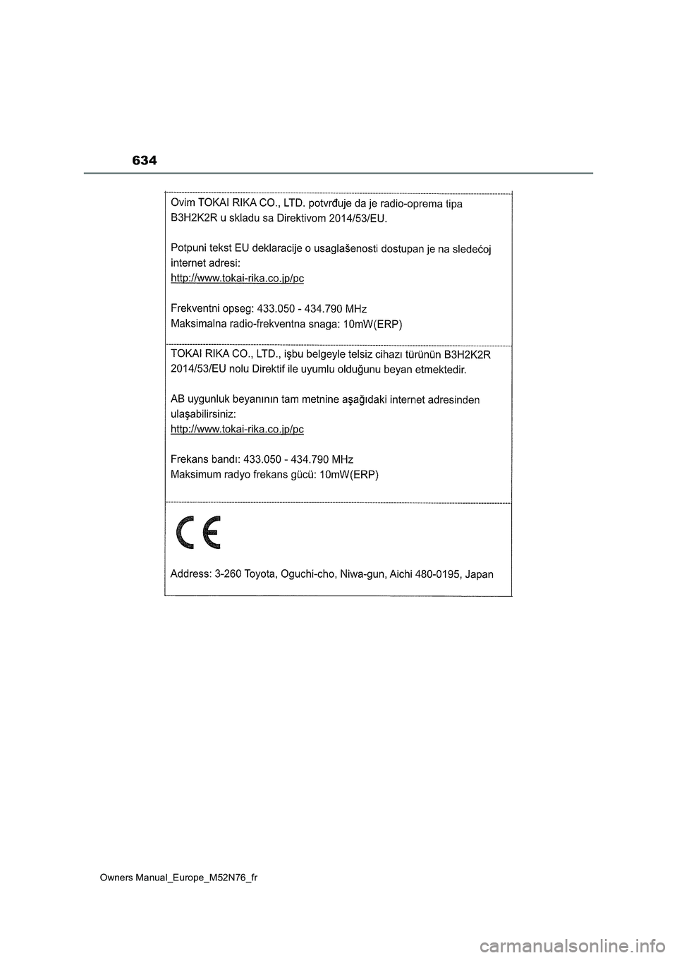 TOYOTA YARIS CROSS 2023 Manuel du propriétaire (in French) 634
Owners Manual_Europe_M52N76_fr TOYOTA YARIS CROSS 2023 Manuel du propriétaire (in French) 634
Owners Manual_Europe_M52N76_fr
