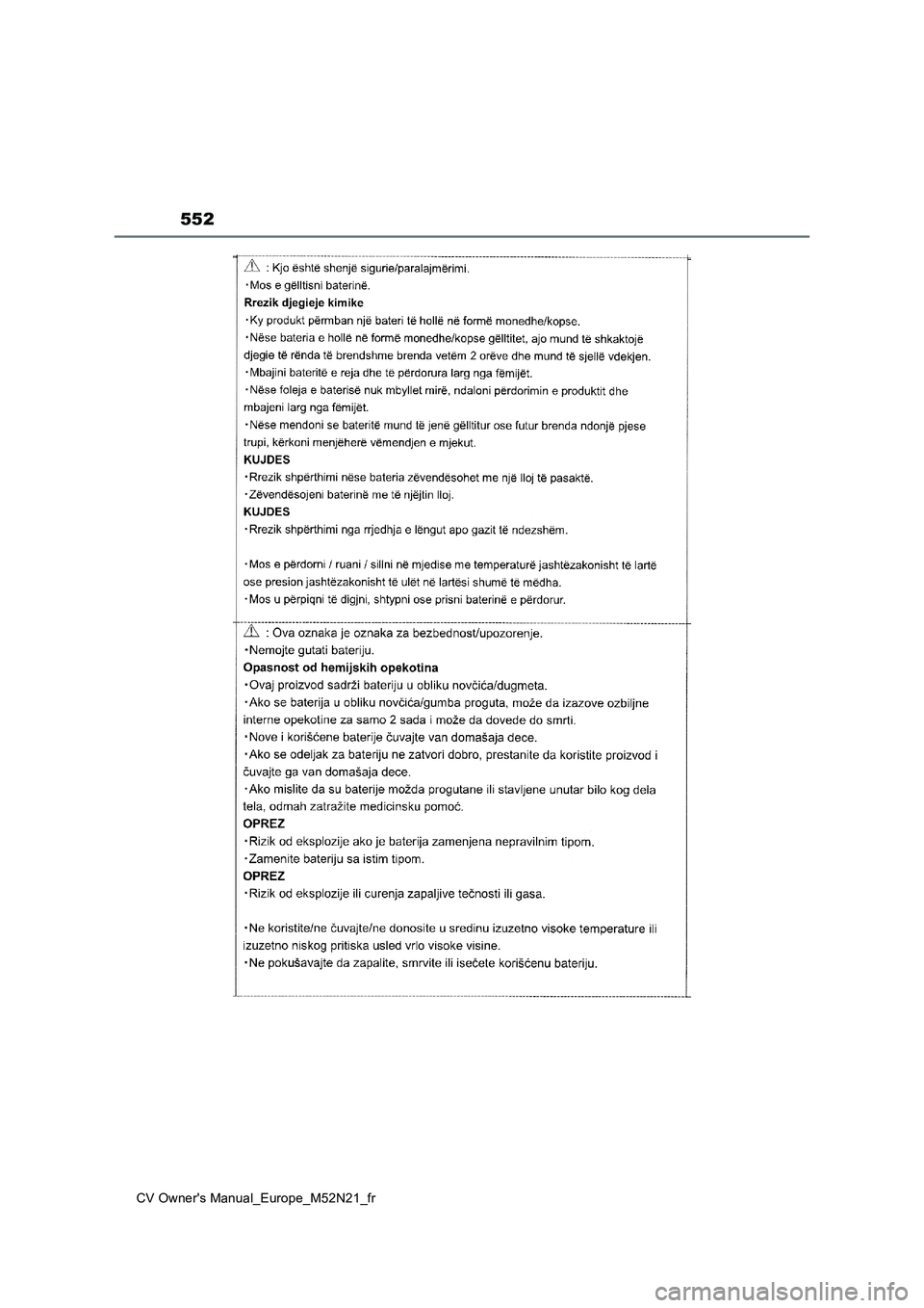 TOYOTA YARIS CROSS 2022  Manuel du propriétaire (in French) 552
CV Owner's Manual_Europe_M52N21_fr 