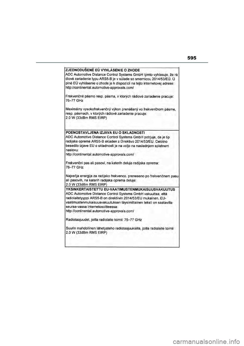 TOYOTA YARIS CROSS 2022  Instructieboekje (in Dutch) 595
Handleiding CV_Europa_M52N20_nl
YARIS_CROSS_OM_Europe_OM52N20E.book  Page 595  Monday, September 6, 2021  11:13 AM 