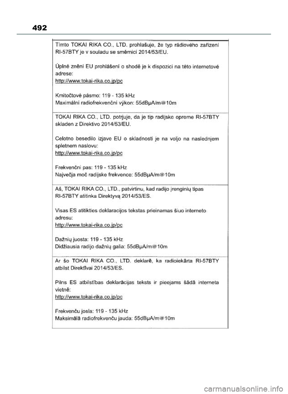 TOYOTA YARIS CROSS 2022 Instrukcja obsługi (in Polish) 492
46 Yaris Cross OM52N20E 10/1/21 4:16 PM Page 492 TOYOTA YARIS CROSS 2022 Instrukcja obsługi (in Polish) 492
46 Yaris Cross OM52N20E 10/1/21 4:16 PM Page 492
