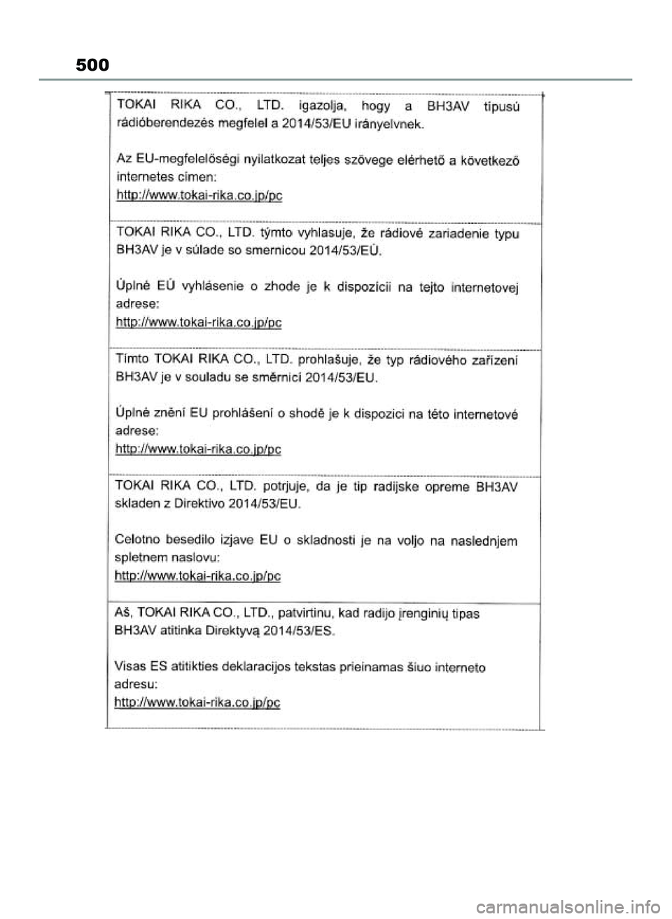 TOYOTA YARIS CROSS 2022 Instrukcja obsługi (in Polish) 500
46 Yaris Cross OM52N20E 10/1/21 4:16 PM Page 500 TOYOTA YARIS CROSS 2022 Instrukcja obsługi (in Polish) 500
46 Yaris Cross OM52N20E 10/1/21 4:16 PM Page 500
