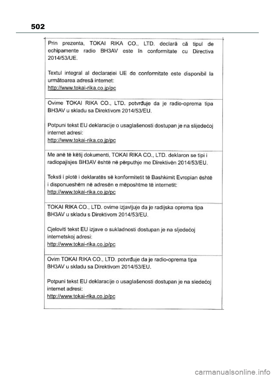 TOYOTA YARIS CROSS 2022 Instrukcja obsługi (in Polish) 502
46 Yaris Cross OM52N20E 10/1/21 4:16 PM Page 502 TOYOTA YARIS CROSS 2022 Instrukcja obsługi (in Polish) 502
46 Yaris Cross OM52N20E 10/1/21 4:16 PM Page 502