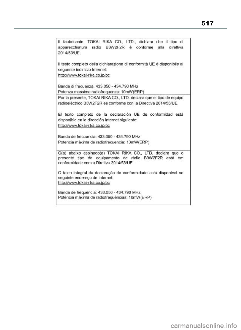 TOYOTA YARIS CROSS 2022 Instrukcja obsługi (in Polish) 517
46 Yaris Cross OM52N20E 10/1/21 4:16 PM Page 517 TOYOTA YARIS CROSS 2022 Instrukcja obsługi (in Polish) 517
46 Yaris Cross OM52N20E 10/1/21 4:16 PM Page 517