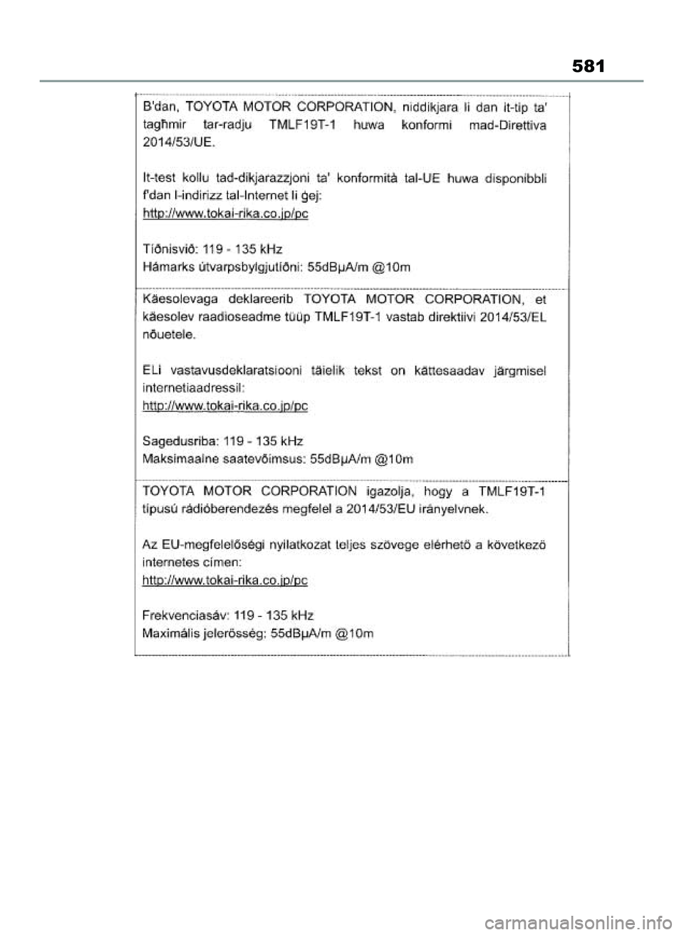 TOYOTA YARIS CROSS 2022 Instrukcja obsługi (in Polish) 581
46 Yaris Cross OM52N20E 10/1/21 4:16 PM Page 581 TOYOTA YARIS CROSS 2022 Instrukcja obsługi (in Polish) 581
46 Yaris Cross OM52N20E 10/1/21 4:16 PM Page 581