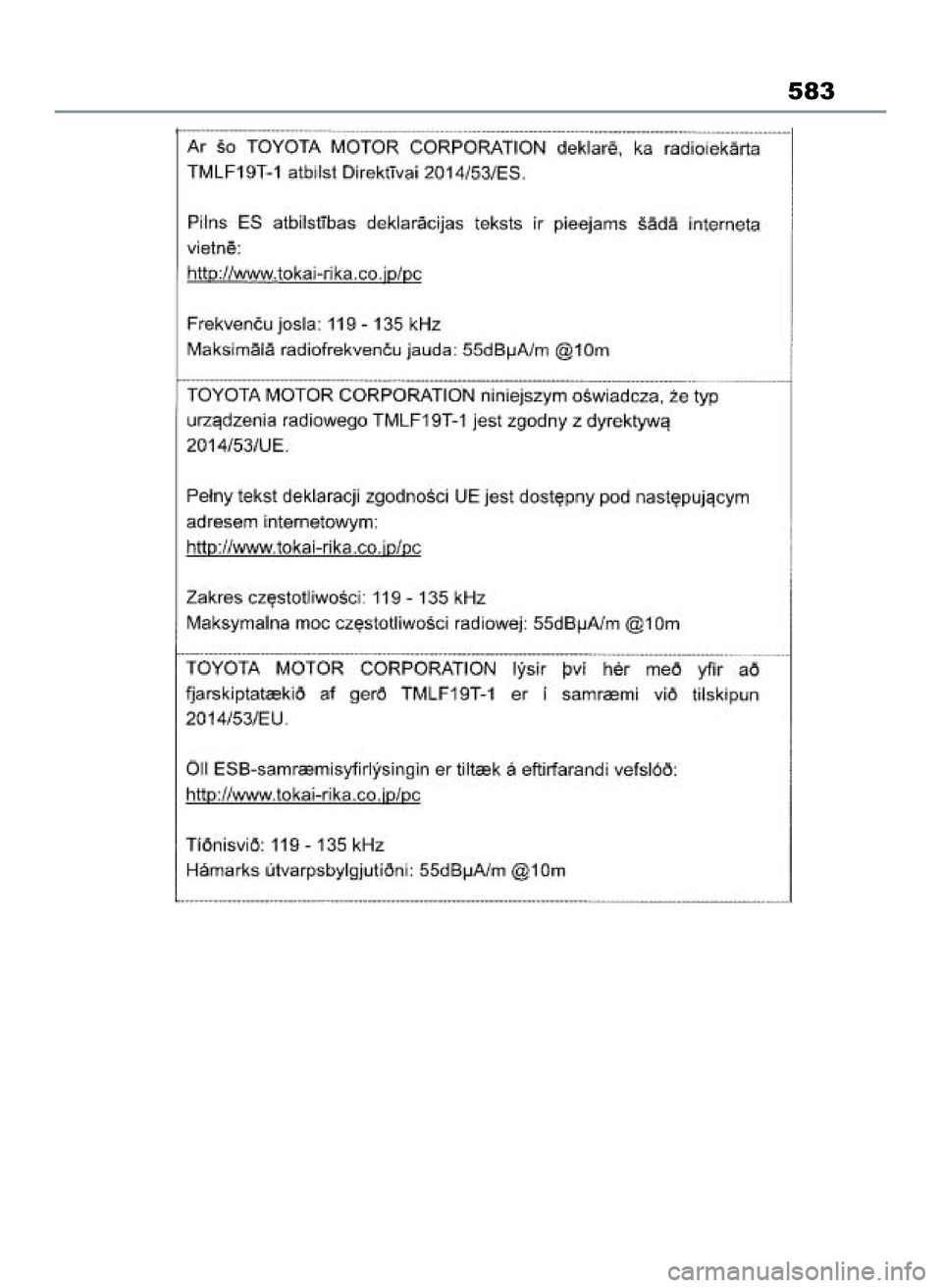 TOYOTA YARIS CROSS 2022 Instrukcja obsługi (in Polish) 583
46 Yaris Cross OM52N20E 10/1/21 4:16 PM Page 583 TOYOTA YARIS CROSS 2022 Instrukcja obsługi (in Polish) 583
46 Yaris Cross OM52N20E 10/1/21 4:16 PM Page 583