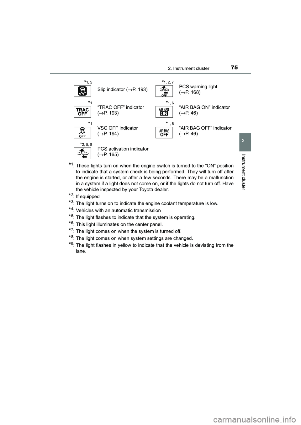 TOYOTA YARIS HATCHBACK 2017 Manual PDF 752. Instrument cluster
2
Instrument cluster
YARIS_HB_OM_USA_OM52G64U
*1: These lights turn on when the engine switch is turned to the “ON” positionto indicate that a system check is being perform TOYOTA YARIS HATCHBACK 2017 Manual PDF 752. Instrument cluster
2
Instrument cluster
YARIS_HB_OM_USA_OM52G64U
*1: These lights turn on when the engine switch is turned to the “ON” positionto indicate that a system check is being perform