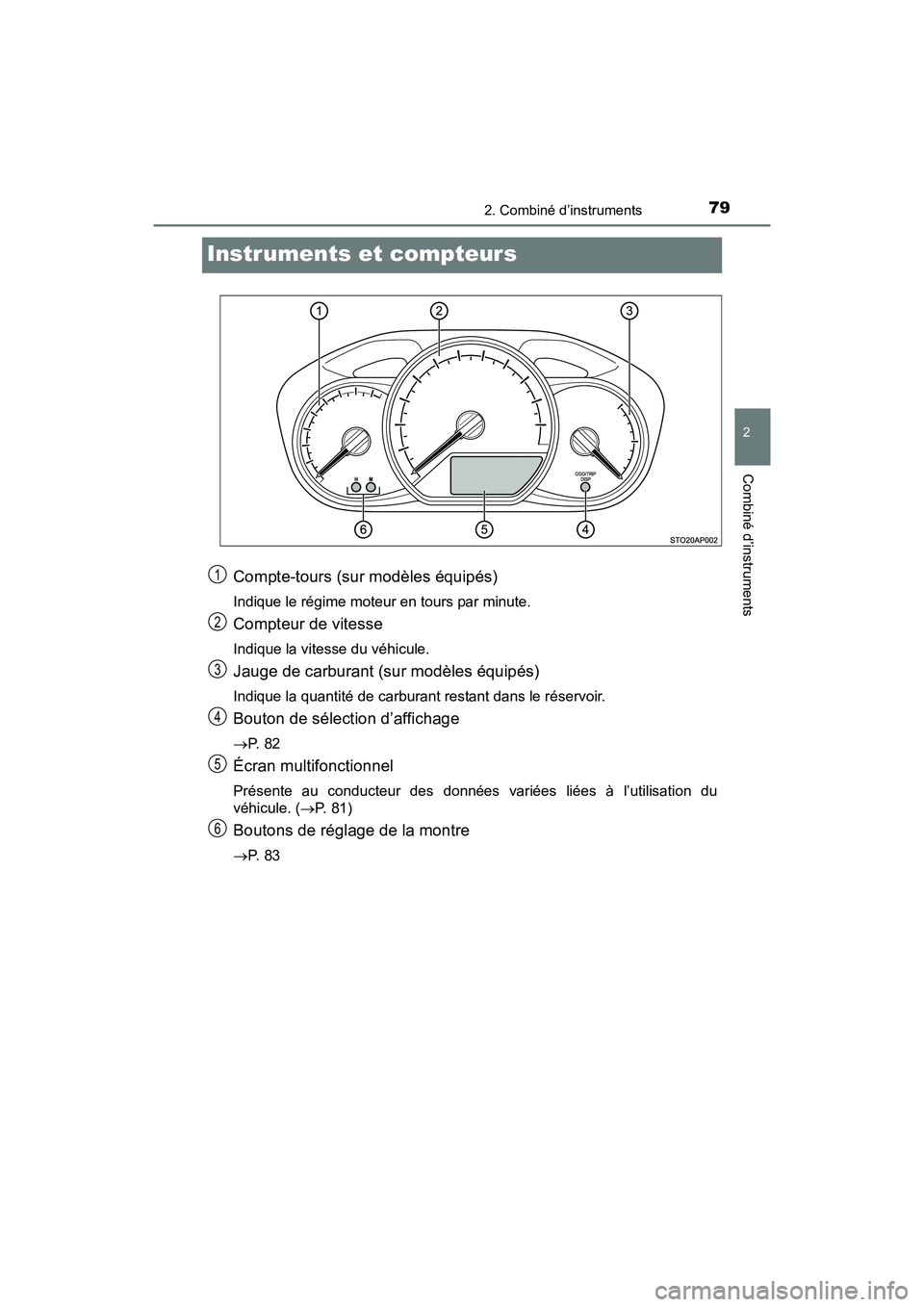 TOYOTA YARIS HATCHBACK 2017 Manuel du propriétaire (in French) 792. Combiné d’instruments
2
Combiné d’instruments
YARIS_HB_OM_USA_OM52G64D
Instruments et compteurs
Compte-tours (sur modèles équipés)
Indique le régime moteur en tours par minute.
Compteur TOYOTA YARIS HATCHBACK 2017 Manuel du propriétaire (in French) 792. Combiné d’instruments
2
Combiné d’instruments
YARIS_HB_OM_USA_OM52G64D
Instruments et compteurs
Compte-tours (sur modèles équipés)
Indique le régime moteur en tours par minute.
Compteur