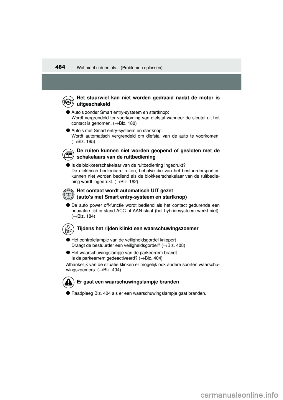 TOYOTA YARIS HYBRID 2016 Instructieboekje (in Dutch) 484Wat moet u doen als... (Problemen oplossen)
YARIS_HV_OM_Europe_OM52G76E
●Autos zonder Smart entry-systeem en startknop:
Wordt vergrendeld ter voorkoming van diefstal wanneer de sleutel uit het
TOYOTA YARIS HYBRID 2016 Instructieboekje (in Dutch) 484Wat moet u doen als... (Problemen oplossen)
YARIS_HV_OM_Europe_OM52G76E
●Autos zonder Smart entry-systeem en startknop:
Wordt vergrendeld ter voorkoming van diefstal wanneer de sleutel uit het