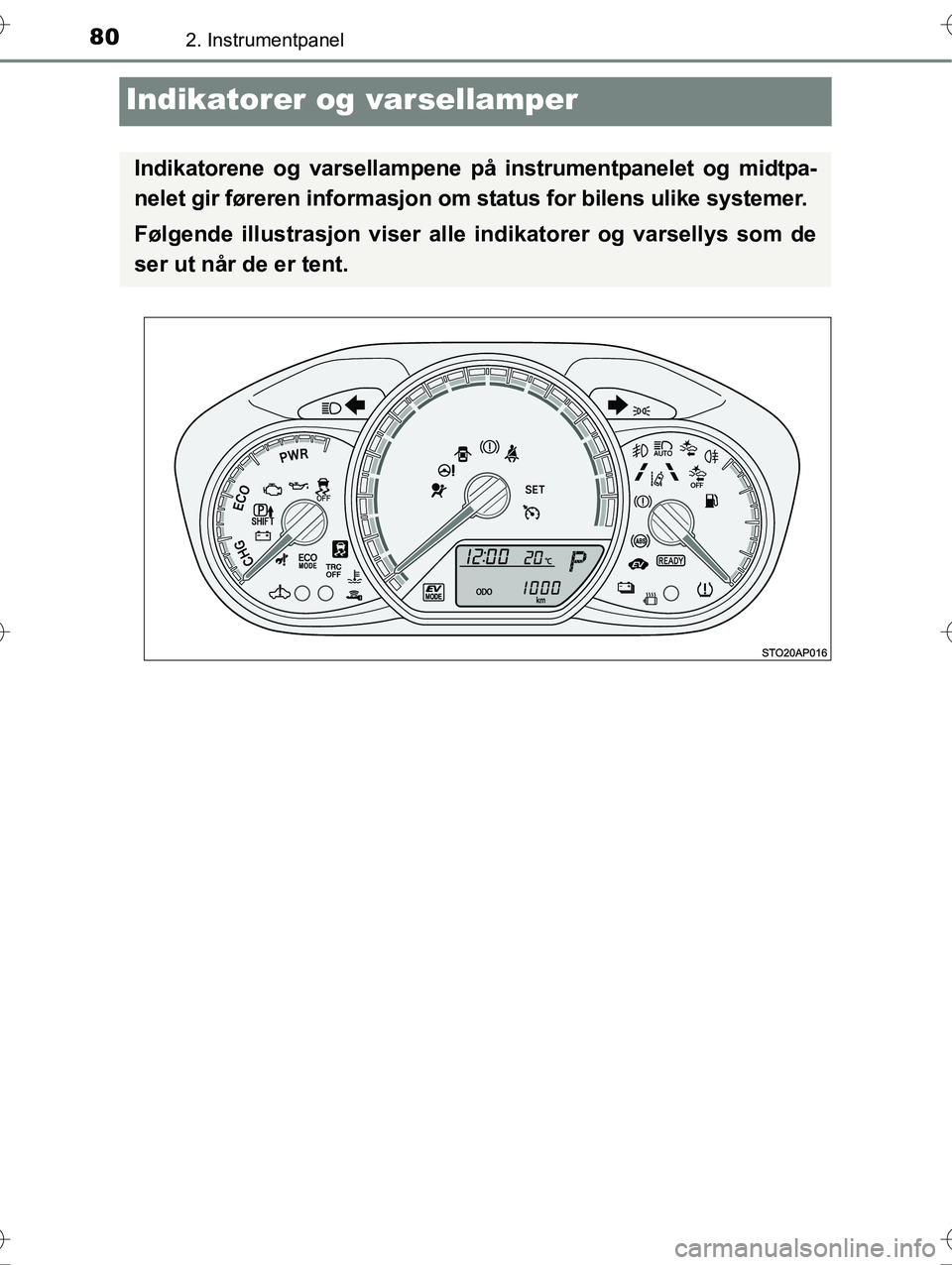 TOYOTA YARIS HYBRID 2016 Instruksjoner for bruk (in Norwegian) 802. Instrumentpanel
OM52G10NO
Indikatorer og varsellamper
Indikatorene og varsellampene på instrumentpanelet og midtpa-
nelet gir føreren informasjon om status for bilens ulike systemer.
Følgende TOYOTA YARIS HYBRID 2016 Instruksjoner for bruk (in Norwegian) 802. Instrumentpanel
OM52G10NO
Indikatorer og varsellamper
Indikatorene og varsellampene på instrumentpanelet og midtpa-
nelet gir føreren informasjon om status for bilens ulike systemer.
Følgende