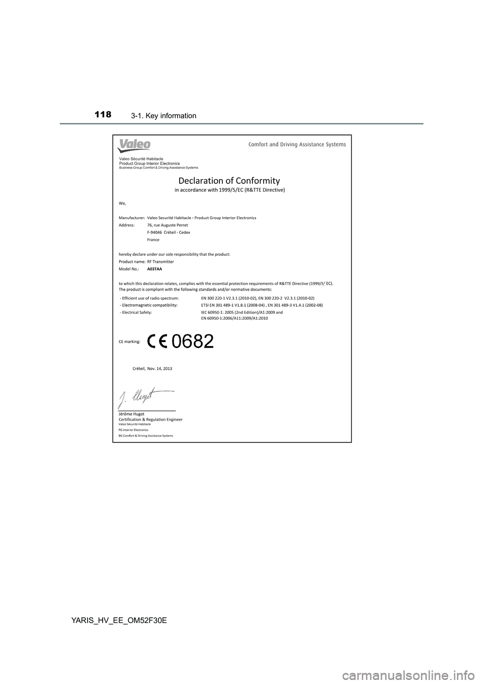 TOYOTA YARIS HYBRID 2015  Owners Manual 1183-1. Key information
YARIS_HV_EE_OM52F30E 