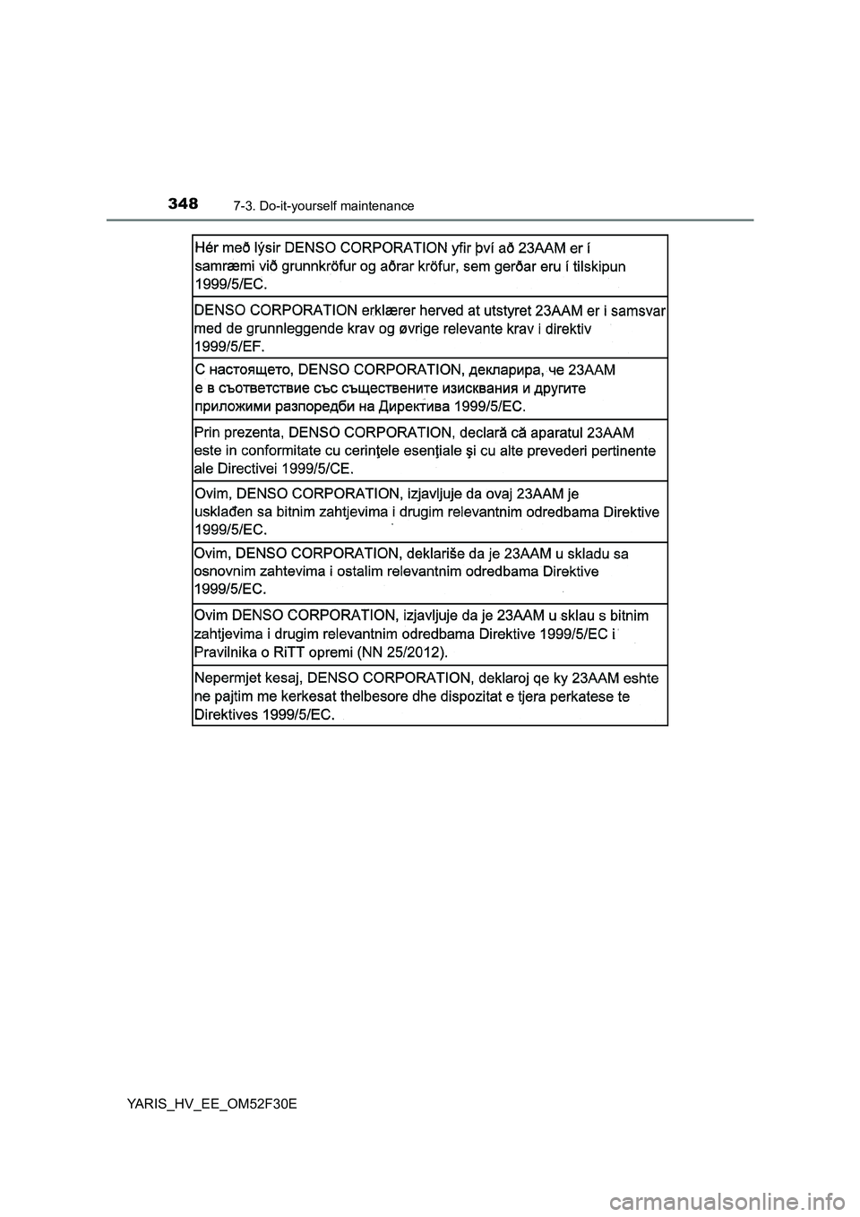 TOYOTA YARIS HYBRID 2015  Owners Manual 3487-3. Do-it-yourself maintenance
YARIS_HV_EE_OM52F30E 