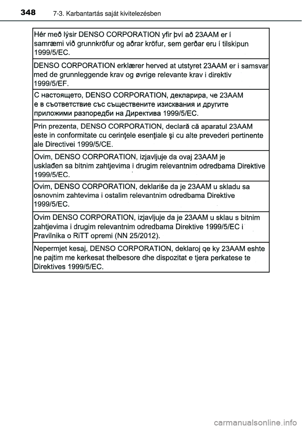 TOYOTA YARIS HYBRID 2015  Kezelési útmutató (in Hungarian) 3487-3. Karbantartás saját kivitelezésben 