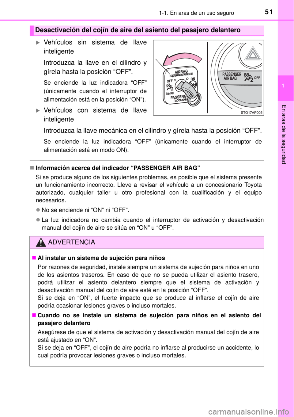 TOYOTA YARIS HYBRID 2014 Manual del propietario (in Spanish) 511-1. En aras de un uso seguro
1
En aras de la seguridad
Vehículos sin sistema de llave
inteligente
Introduzca la llave en el cilindro y
gírela hasta la posición “OFF”.
Se enciende la luz i TOYOTA YARIS HYBRID 2014 Manual del propietario (in Spanish) 511-1. En aras de un uso seguro
1
En aras de la seguridad
Vehículos sin sistema de llave
inteligente
Introduzca la llave en el cilindro y
gírela hasta la posición “OFF”.
Se enciende la luz i