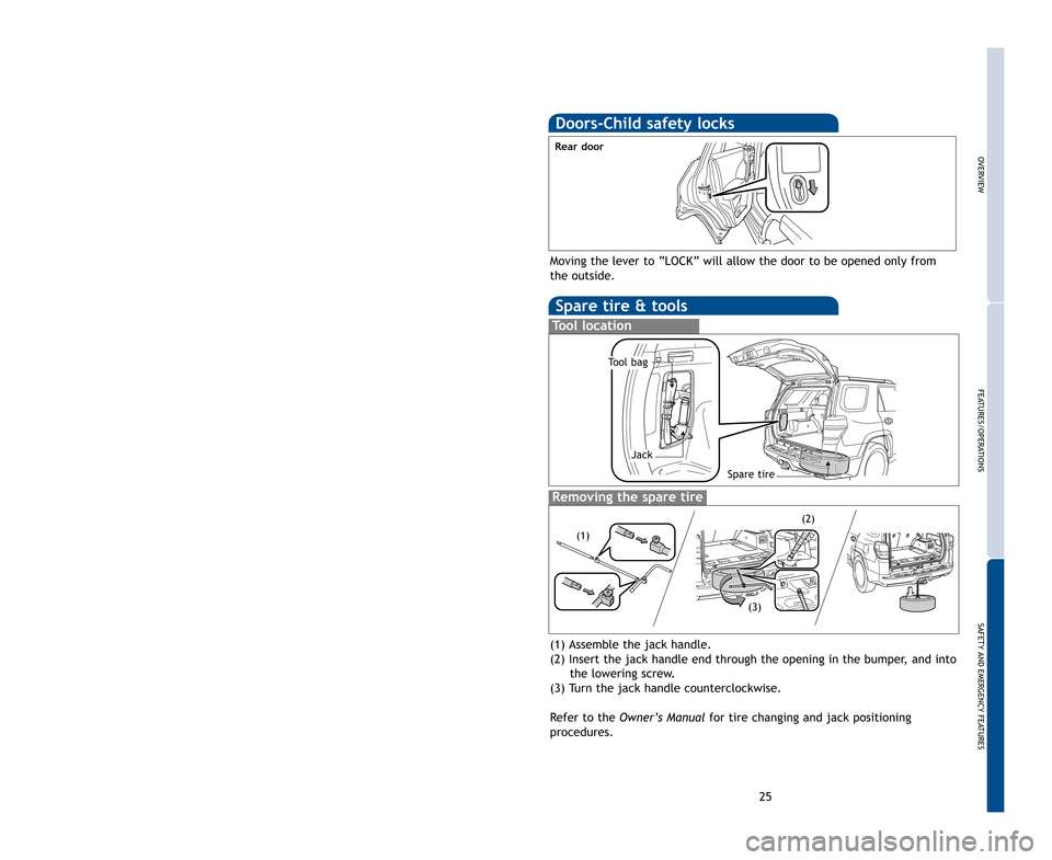 TOYOTA 4RUNNER 2011 N280 / 5.G Quick Reference Guide OV\f
F\fAT
SAF\f
\fM\f
IND
1Visi2Progmor
3Hom
2011
\bRunner
!A word about safevehicle operations
This
\fuick Reference Guideisasummary ofbasic vehicle
operations. Itcontains briefdescriptions offundam