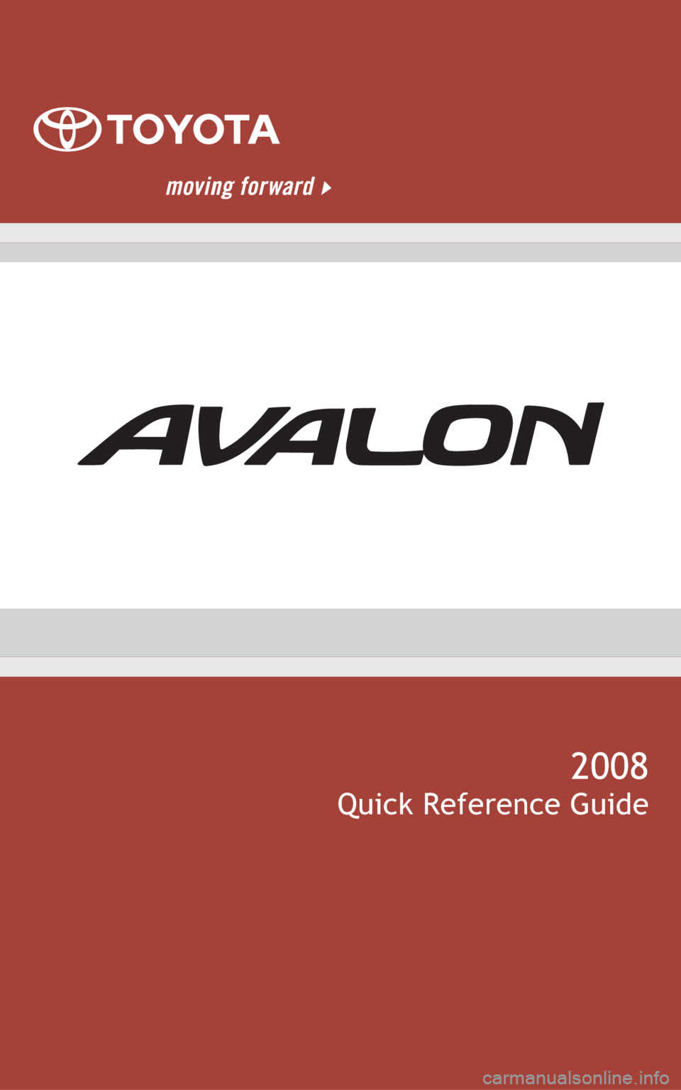 TOYOTA AVALON 2008 XX30 / 3.G Quick Reference Guide 