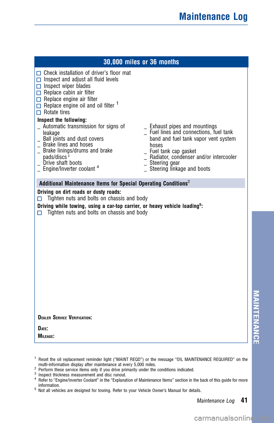 TOYOTA AVALON HYBRID 2017 XX40 / 4.G Warranty And Maintenance Guide JOBNAME: 2372865-en-2017_Aval PAGE: 41 SESS: 3 OUTPUT: Fri Sep 16 15:05:43 2016
/InfoShareAuthorCODA/InfoShareAuthorCODA/TS_Warr_Maint/zz2372865-en-2017\
_Avalon_Hybrid.00505-17WMG-AVAHV/TS_Warr_Maint TOYOTA AVALON HYBRID 2017 XX40 / 4.G Warranty And Maintenance Guide JOBNAME: 2372865-en-2017_Aval PAGE: 41 SESS: 3 OUTPUT: Fri Sep 16 15:05:43 2016
/InfoShareAuthorCODA/InfoShareAuthorCODA/TS_Warr_Maint/zz2372865-en-2017\
_Avalon_Hybrid.00505-17WMG-AVAHV/TS_Warr_Maint