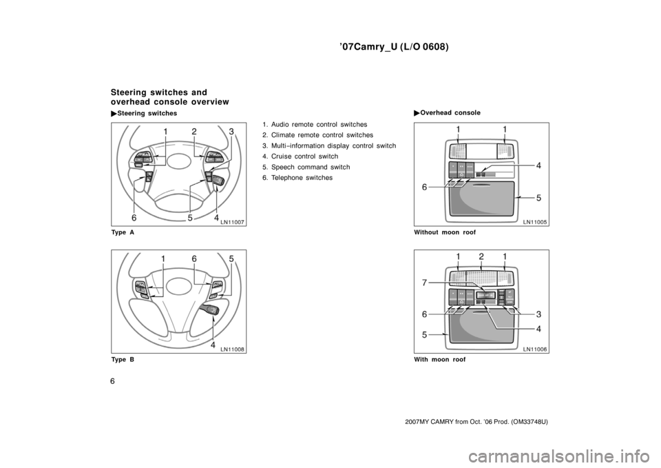 TOYOTA CAMRY 2007 XV40 / 8.G User Guide (428 Pages)