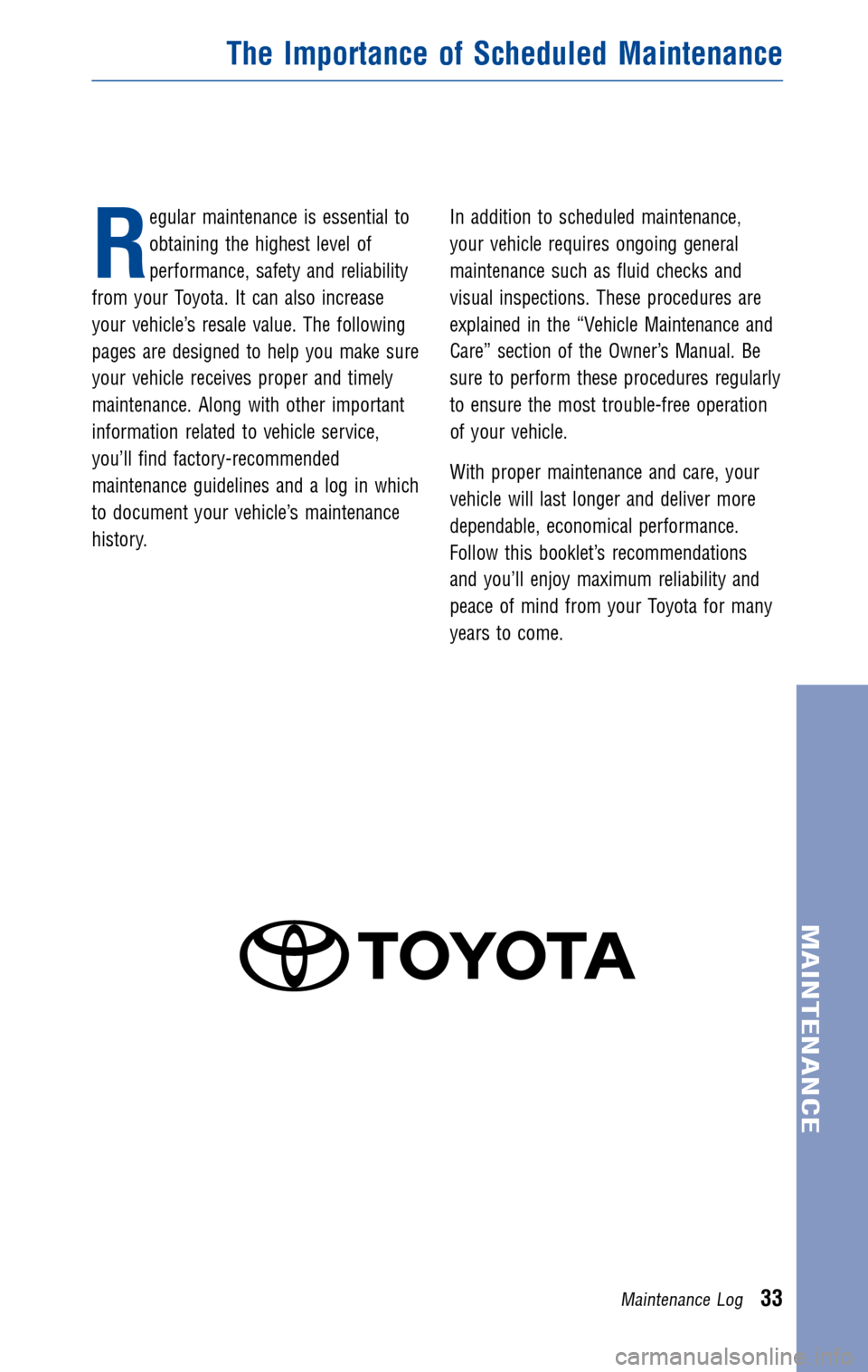 TOYOTA FJ CRUISER 2010 1.G Warranty And Maintenance Guide TOYOTA FJ CRUISER 2010 1.G Warranty And Maintenance Guide