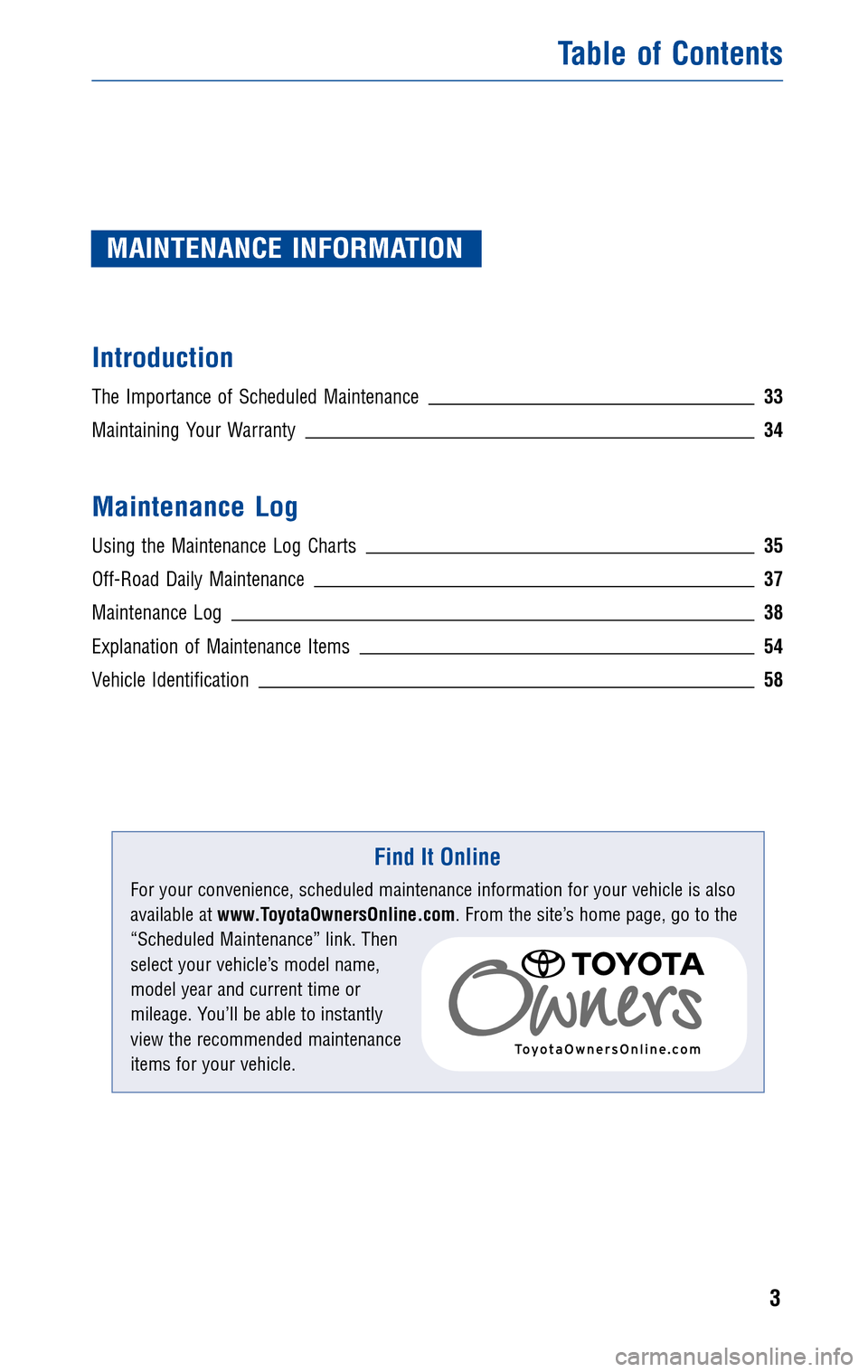 TOYOTA FJ CRUISER 2010 1.G Warranty And Maintenance Guide 