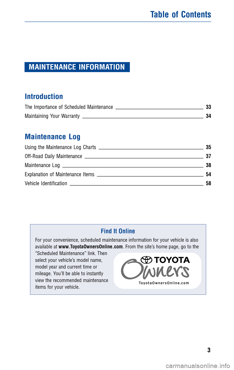 TOYOTA FJ CRUISER 2010 1.G Warranty And Maintenance Guide TOYOTA FJ CRUISER 2010 1.G Warranty And Maintenance Guide