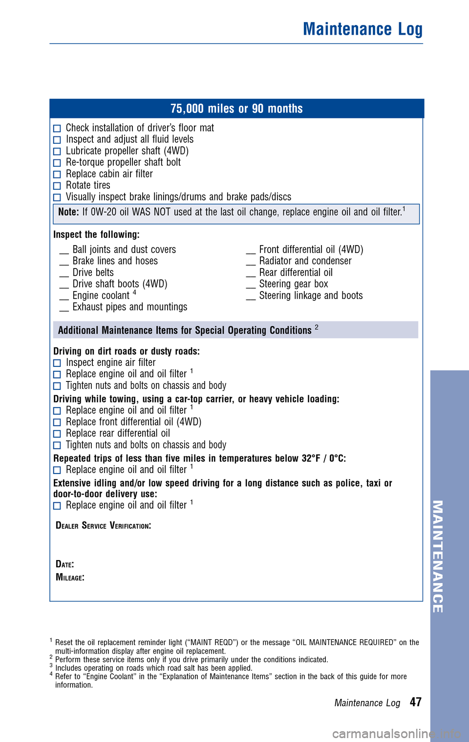TOYOTA FJ CRUISER 2010 1.G Warranty And Maintenance Guide TOYOTA FJ CRUISER 2010 1.G Warranty And Maintenance Guide