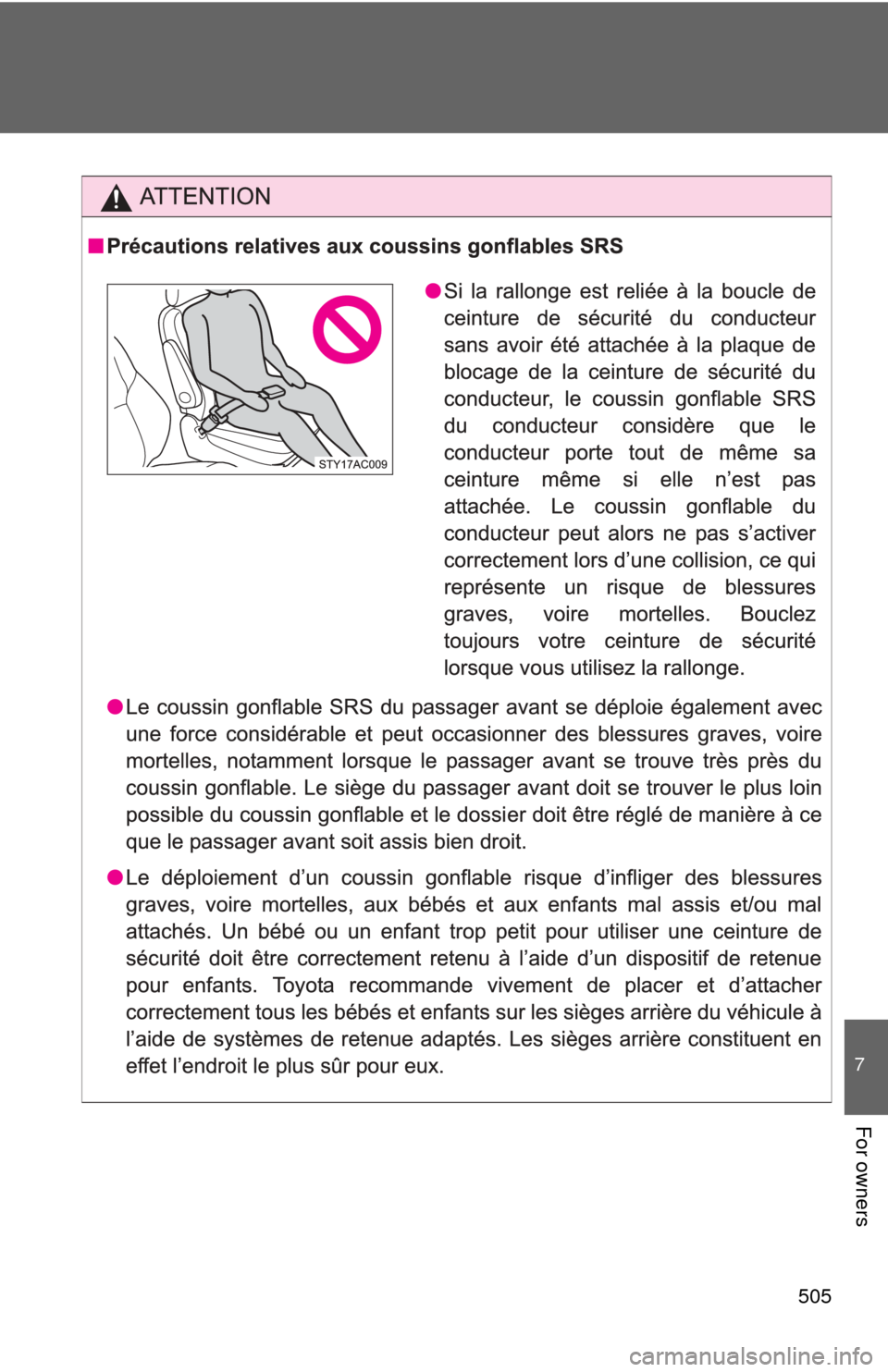 TOYOTA FJ CRUISER 2011 1.G Owners Manual 505
7
For owners TOYOTA FJ CRUISER 2011 1.G Owners Manual 505
7
For owners