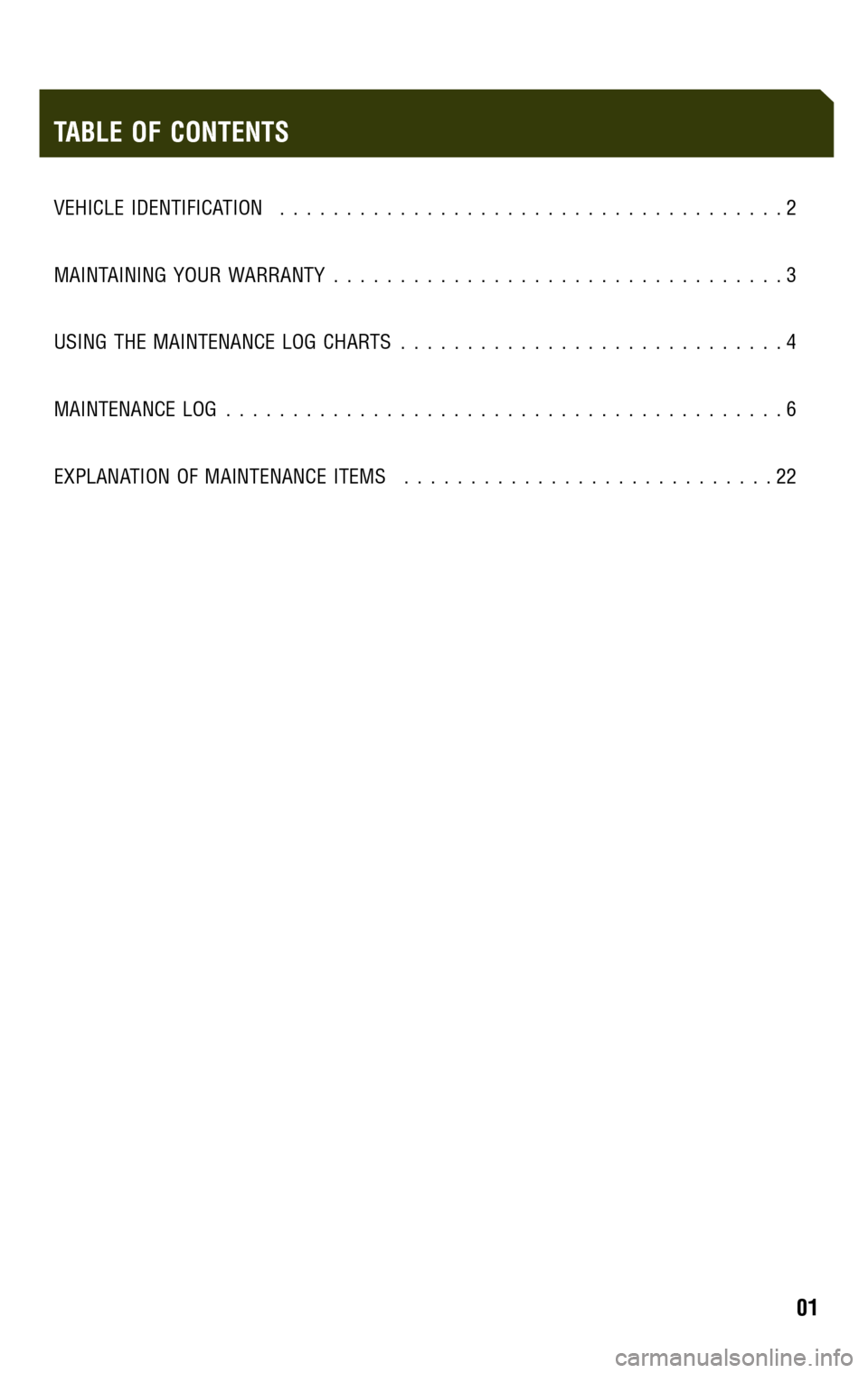 TOYOTA HIGHLANDER 2009 XU40 / 2.G Scheduled Maintenance Guide 