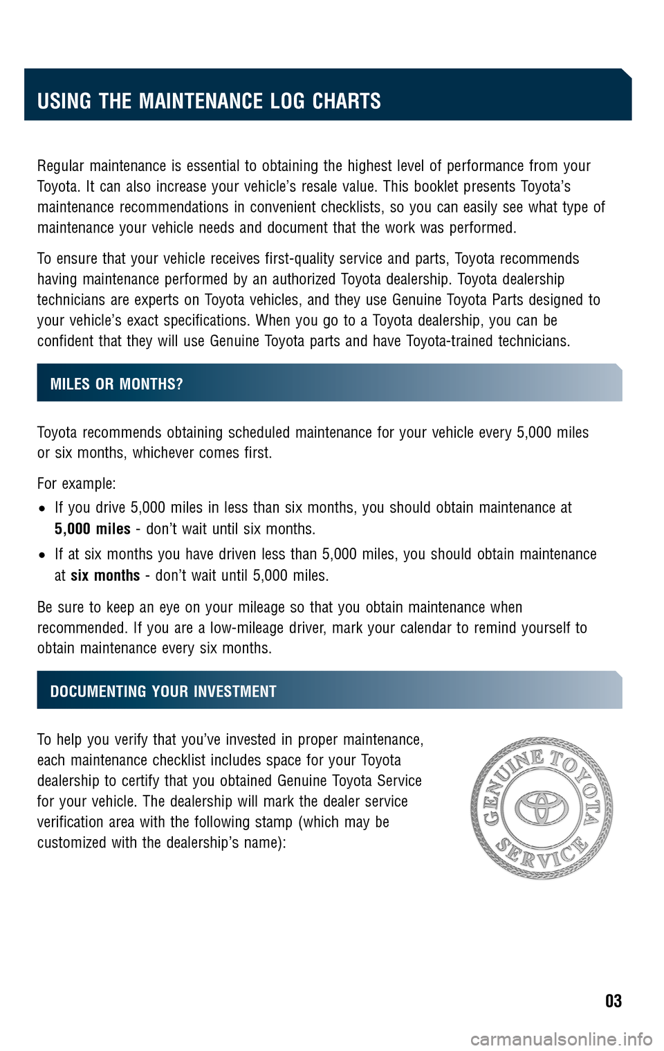 TOYOTA LAND CRUISER 2009 J200 Scheduled Maintenance Guide 