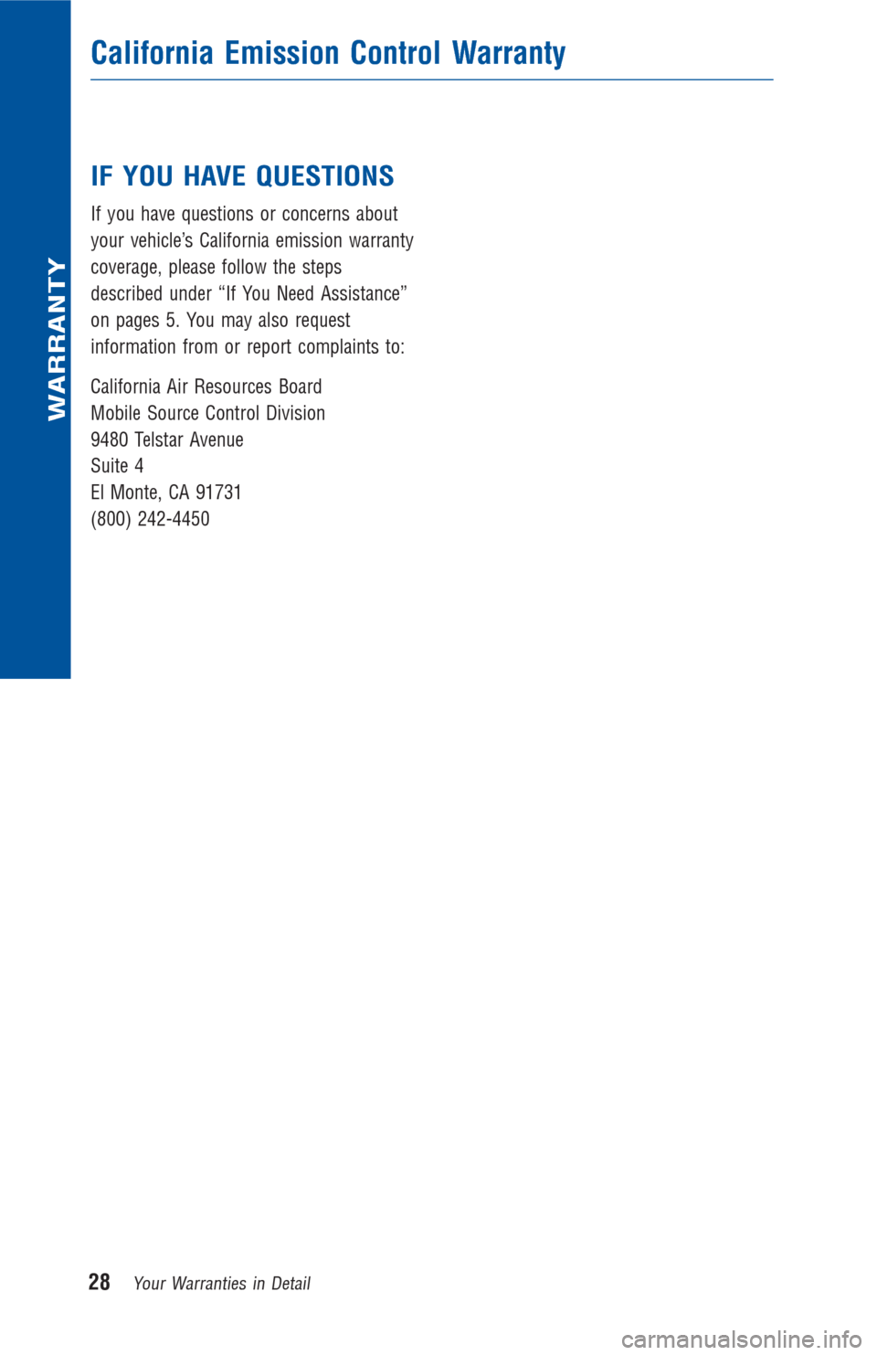 TOYOTA LAND CRUISER 2016 J200 Warranty And Maintenance Guide IF YOU HAVE QUESTIONS
If you have questions or concerns about
your vehicle’s California emission warranty
coverage, please follow the steps
described under “If You Need Assistance”
on pages 5. Y TOYOTA LAND CRUISER 2016 J200 Warranty And Maintenance Guide IF YOU HAVE QUESTIONS
If you have questions or concerns about
your vehicle’s California emission warranty
coverage, please follow the steps
described under “If You Need Assistance”
on pages 5. Y