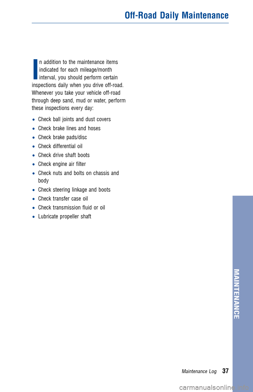 TOYOTA LAND CRUISER 2017 J200 Warranty And Maintenance Guide JOBNAME: 2372854-en-2017_LAND PAGE: 37 SESS: 4 OUTPUT: Fri Jul 22 13:47:45 2016
/InfoShareAuthorCODA/InfoShareAuthorCODA/TS_Warr_Maint/2372854-en-2017_L\
AND_CRUISER.00505-17WMG-LC_/TS_Warr_Maint_v1
I TOYOTA LAND CRUISER 2017 J200 Warranty And Maintenance Guide JOBNAME: 2372854-en-2017_LAND PAGE: 37 SESS: 4 OUTPUT: Fri Jul 22 13:47:45 2016
/InfoShareAuthorCODA/InfoShareAuthorCODA/TS_Warr_Maint/2372854-en-2017_L\
AND_CRUISER.00505-17WMG-LC_/TS_Warr_Maint_v1
I