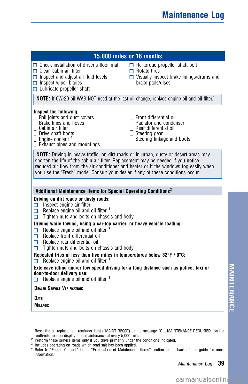 TOYOTA LAND CRUISER 2017 J200 Warranty And Maintenance Guide JOBNAME: 2372854-en-2017_LAND PAGE: 39 SESS: 4 OUTPUT: Fri Jul 22 13:47:45 2016
/InfoShareAuthorCODA/InfoShareAuthorCODA/TS_Warr_Maint/2372854-en-2017_L\
AND_CRUISER.00505-17WMG-LC_/TS_Warr_Maint_v1
1