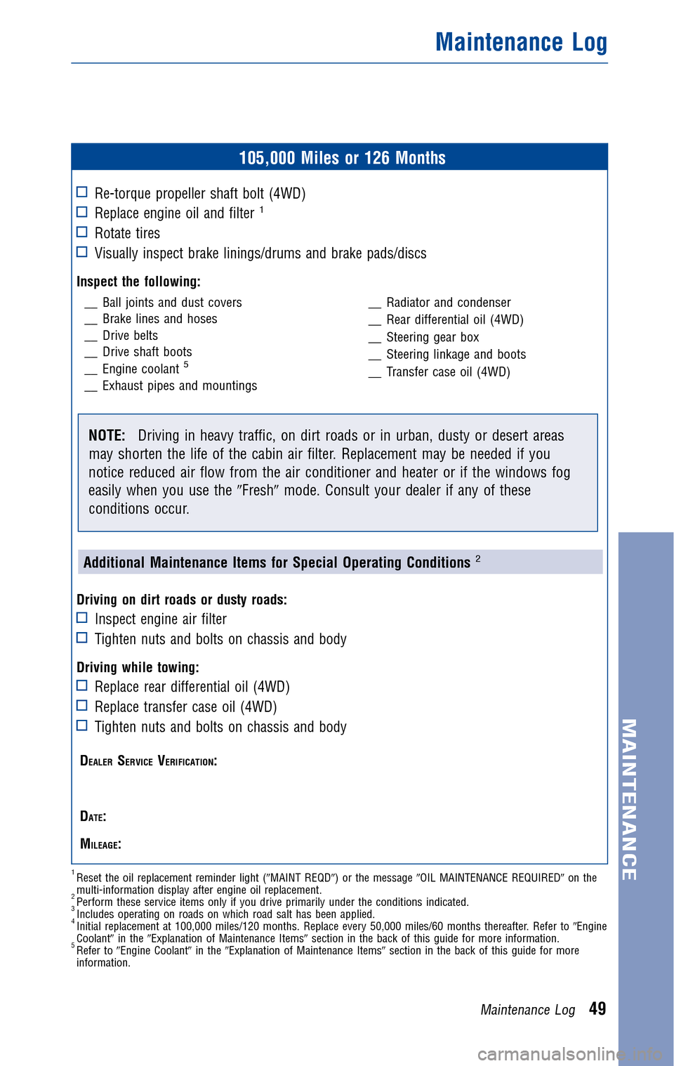 TOYOTA MATRIX 2010 E140 / 2.G Warranty And Maintenance Guide TOYOTA MATRIX 2010 E140 / 2.G Warranty And Maintenance Guide