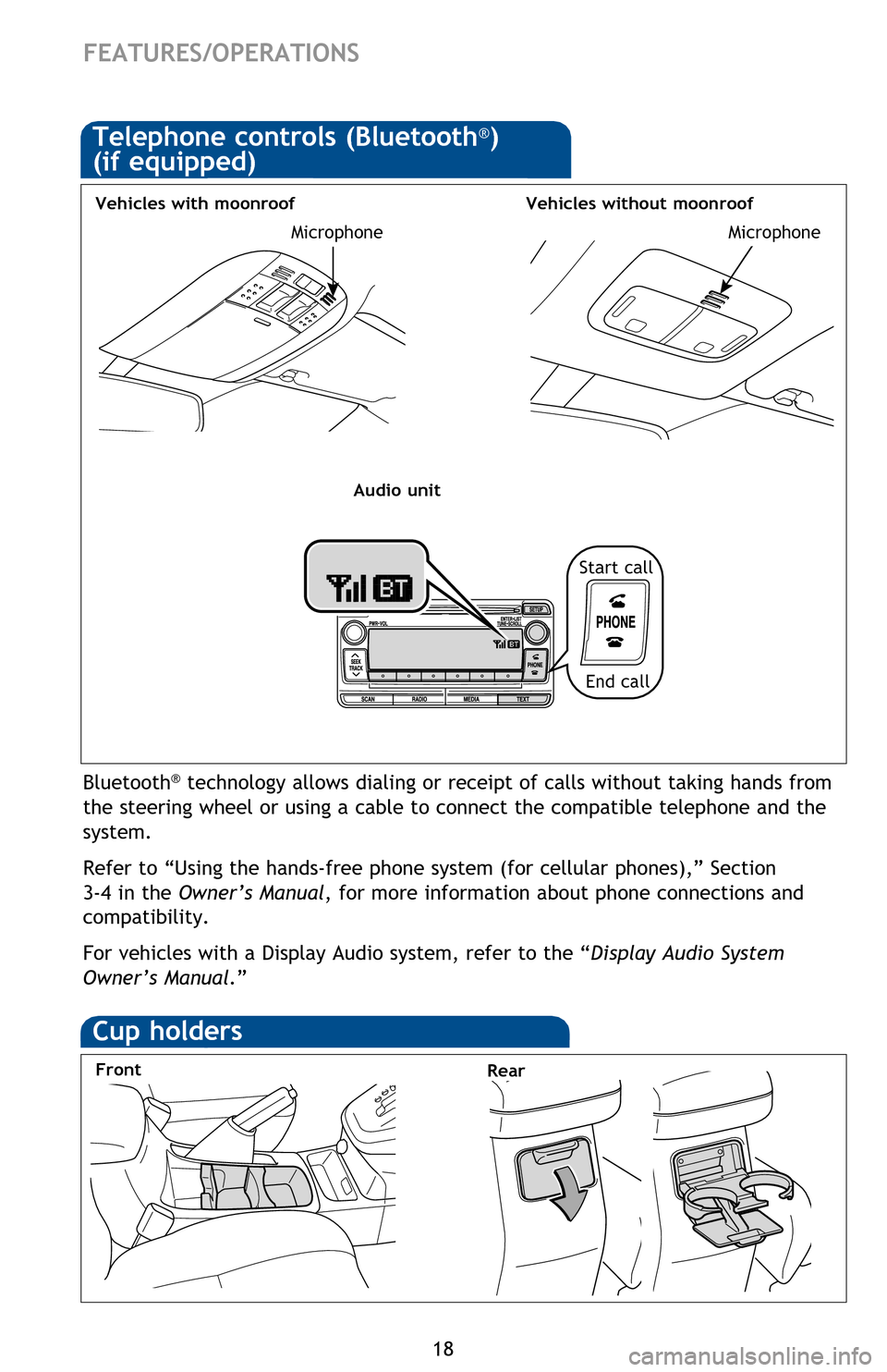 TOYOTA MATRIX 2013 E140 / 2.G Quick Reference Guide
18
FEATURES/OPERATIONS
Power outlet-12V DC (if equipped)
Power outlet-115V AC (if equipped)
Designed for 12V car accessories.
The ignition switch must be in the “ACC” or “ON” position.
The i TOYOTA MATRIX 2013 E140 / 2.G Quick Reference Guide
18
FEATURES/OPERATIONS
Power outlet-12V DC (if equipped)
Power outlet-115V AC (if equipped)
Designed for 12V car accessories.
The ignition switch must be in the “ACC” or “ON” position.
The i