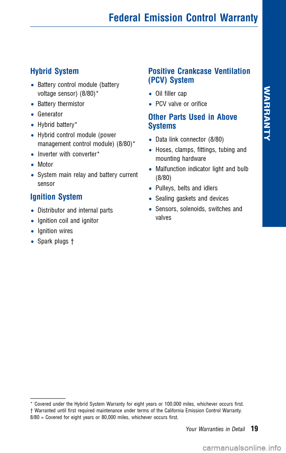 TOYOTA PRIUS 2010 3.G Warranty And Maintenance Guide TOYOTA PRIUS 2010 3.G Warranty And Maintenance Guide