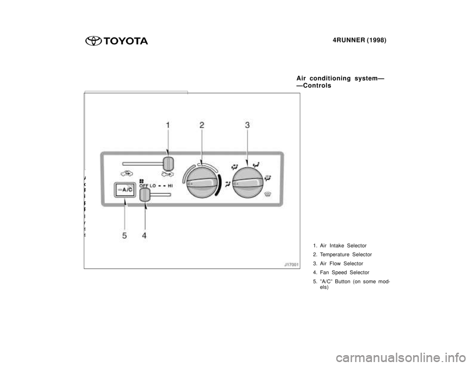 TOYOTA 4RUNNER 1998  Owners Manual 4RUNNER (1998)
A new disc may have  rough edges 
on its inner and outer perimeter. 
Remove the rough edges by press-
ing the side of a ball- point pen or 
pencil against the inner and outer 
perimeter