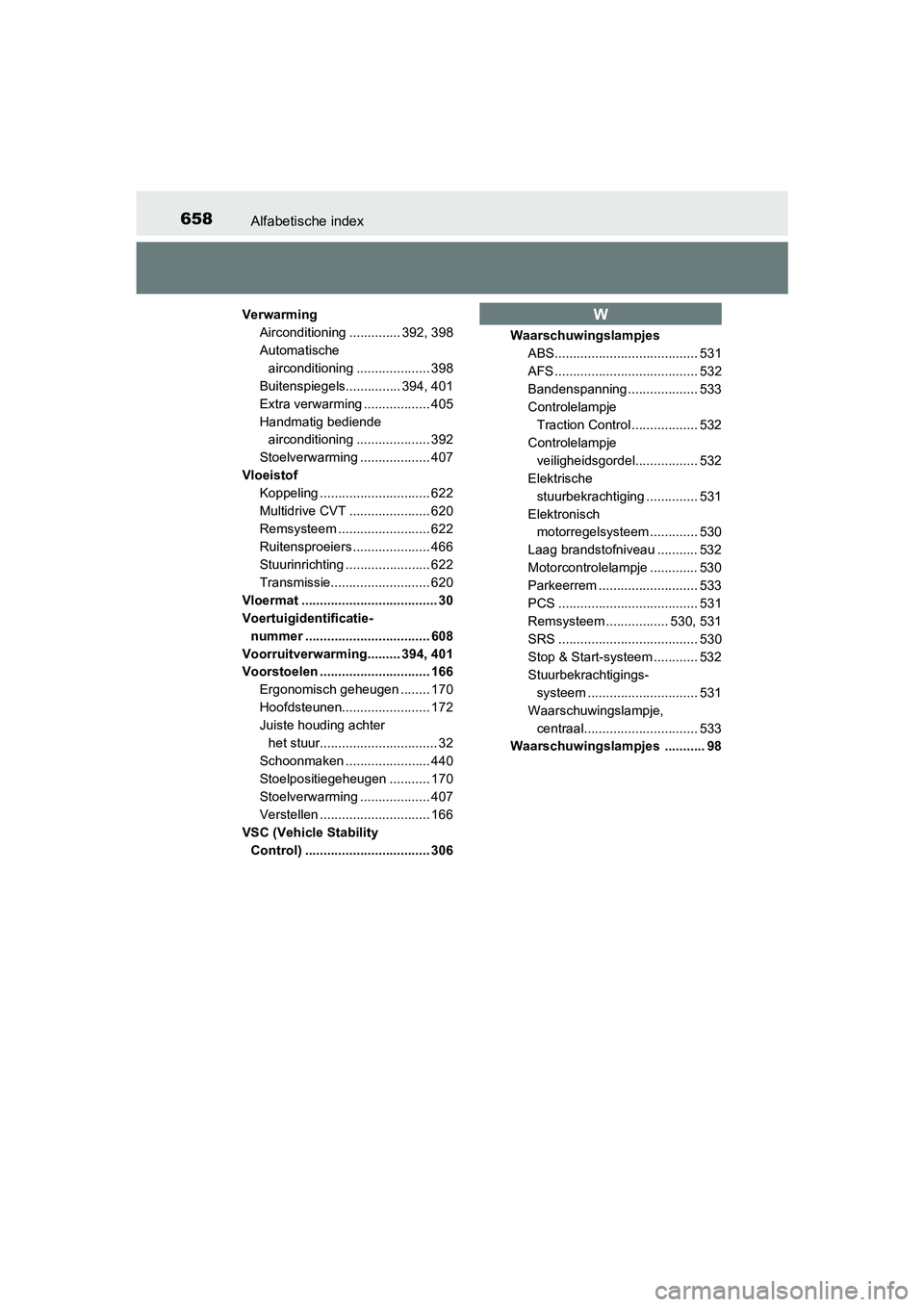 TOYOTA AVENSIS 2018 Instructieboekje (in Dutch) 658Alfabetische index
AVENSIS_OM_OM20C79E_(EE)
Verwarming
Airconditioning .............. 392, 398
Automatische
airconditioning .................... 398
Buitenspiegels............... 394, 401
Extra ve TOYOTA AVENSIS 2018 Instructieboekje (in Dutch) 658Alfabetische index
AVENSIS_OM_OM20C79E_(EE)
Verwarming
Airconditioning .............. 392, 398
Automatische
airconditioning .................... 398
Buitenspiegels............... 394, 401
Extra ve