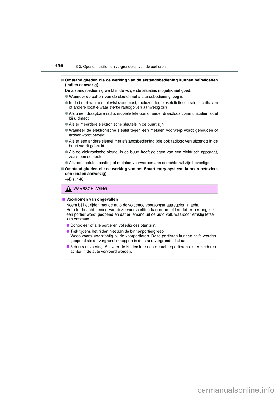 TOYOTA AYGO 2021  Instructieboekje (in Dutch) 1363-2. Openen, sluiten en vergrendelen van de portieren
AYGO_OM_Europe_OM9A012E
■Omstandigheden die de werking van de  afstandsbediening kunnen beïnvloeden
(indien aanwezig) 
De afstandsbediening 