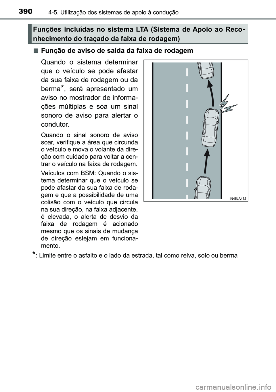 TOYOTA C-HR 2023  Manual de utilização (in Portuguese) 390������8�W�L�O�L�]�D�o�m�R��G�R�V��V�L�V�W�H�P�D�V��G�H��D�S�R�L�R��j��F�R�Q�G�X�o�m�R
■�)�X�Q�o�m�R��G�H��D�Y�L�V�R��G�H��V�D�t�G�D��G�D��I�D�L�[�D��G�H��U�R�G�D�J�H�P
�4�X�D�Q
