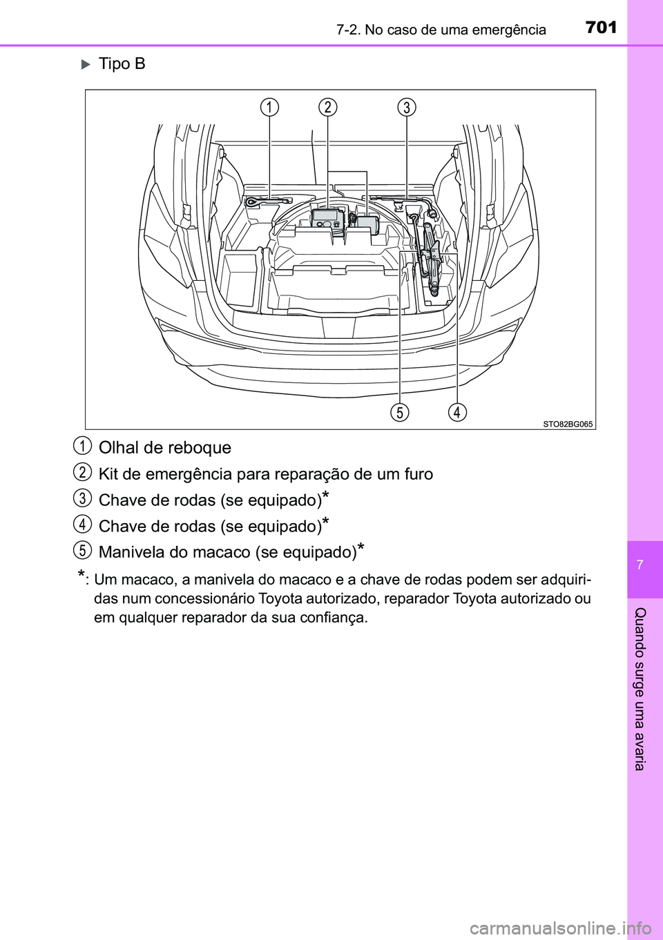 TOYOTA C-HR 2023  Manual de utilização (in Portuguese) 701������1�R��F�D�V�R��G�H��X�P�D��H�P�H�U�J�r�Q�F�L�D
�
�4�X�D�Q�G�R��V�X�U�J�H��X�P�D��D�Y�D�U�L�D
�X�7�L�S�R��%
�2�O�K�D�O��G�H��U�H�E�R�T�X�H
�.�L�W��G�H��H�P�H�U�J�r�Q�F�L�D��S
